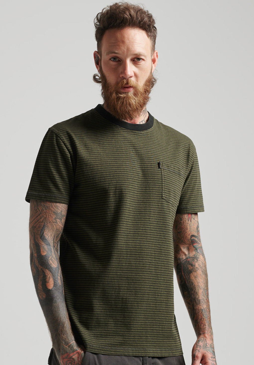 Superdry Organic Cotton Stripe Pocket T-Shirt