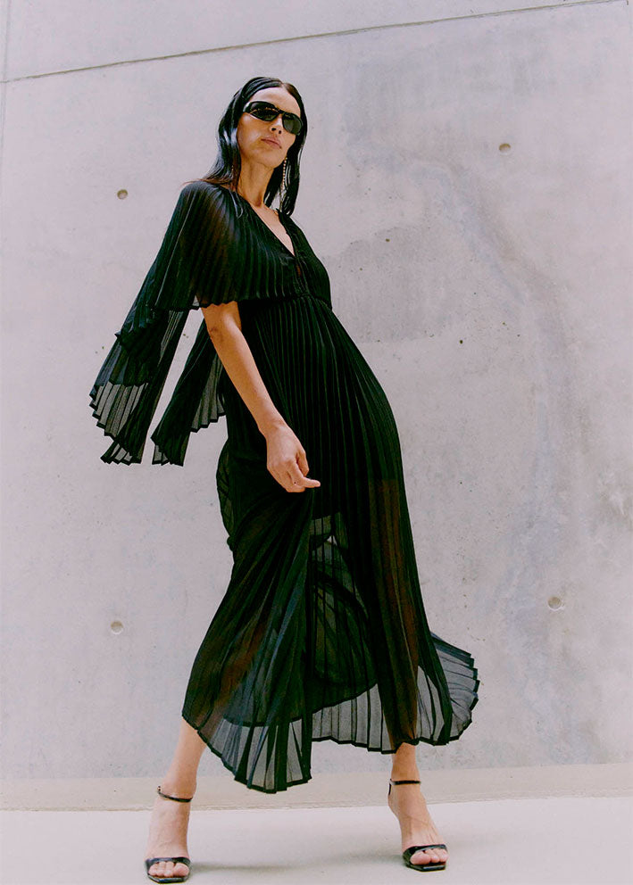 Copenhagen Muse Kira Plisseret Kjole - Black