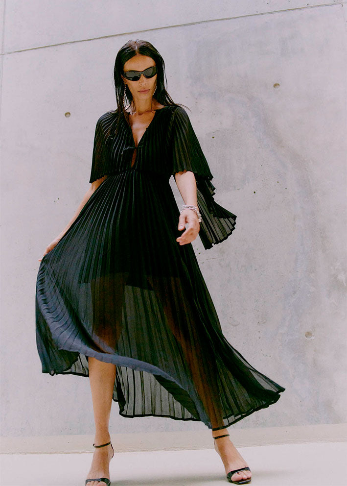 Copenhagen Muse Kira Plisseret Kjole - Black