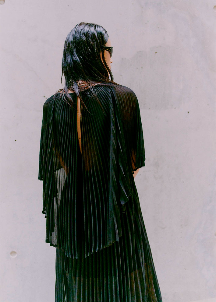 Copenhagen Muse Kira Plisseret Kjole - Black