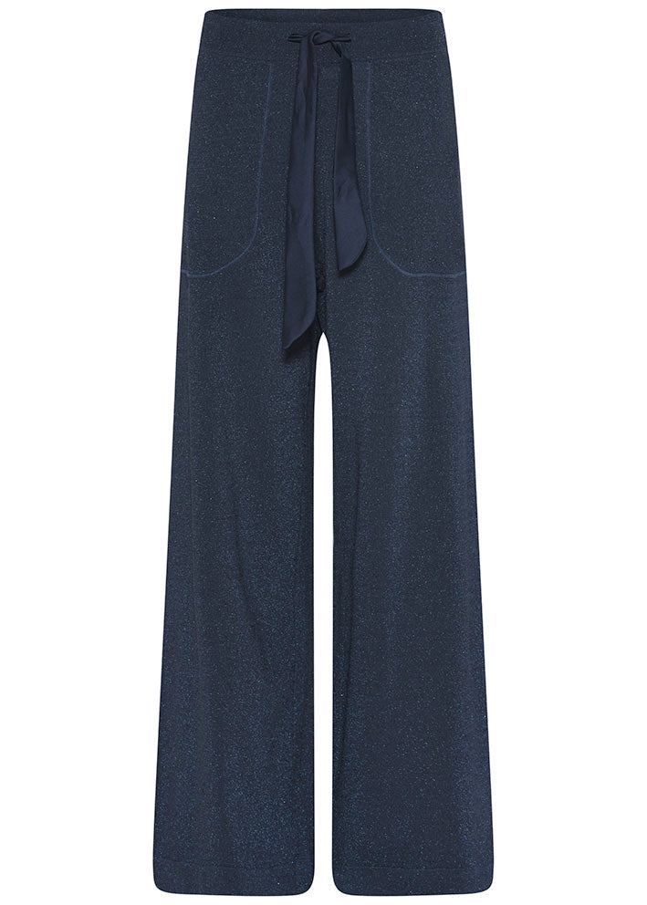 Gustav Jessi knitted wide leg 56008 Bukser - Blue Nights