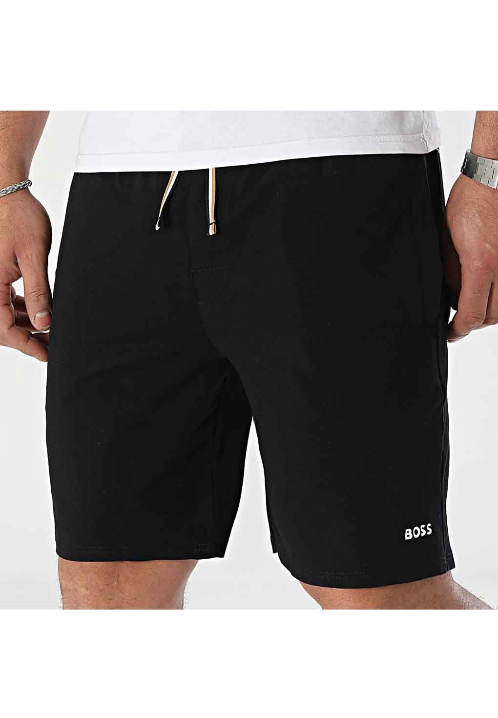 Hugo Boss Stretch Cotton Shorts with contrast logo