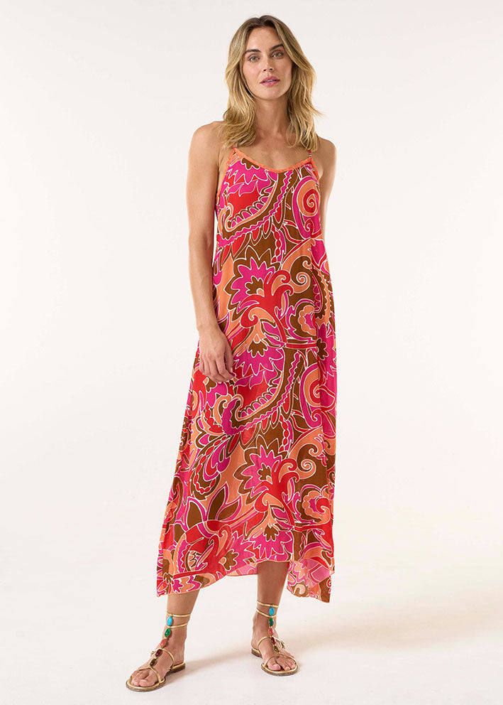 One Season Antoinette Viscose Stropkjole - St Georges Coral