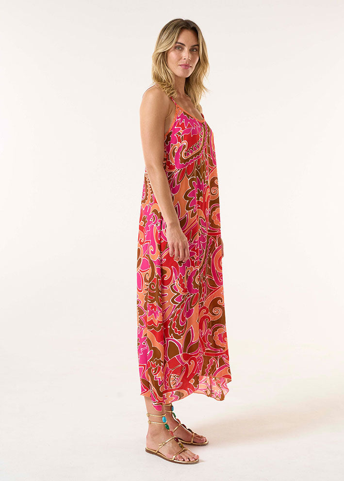 One Season Antoinette Viscose Stropkjole - St Georges Coral
