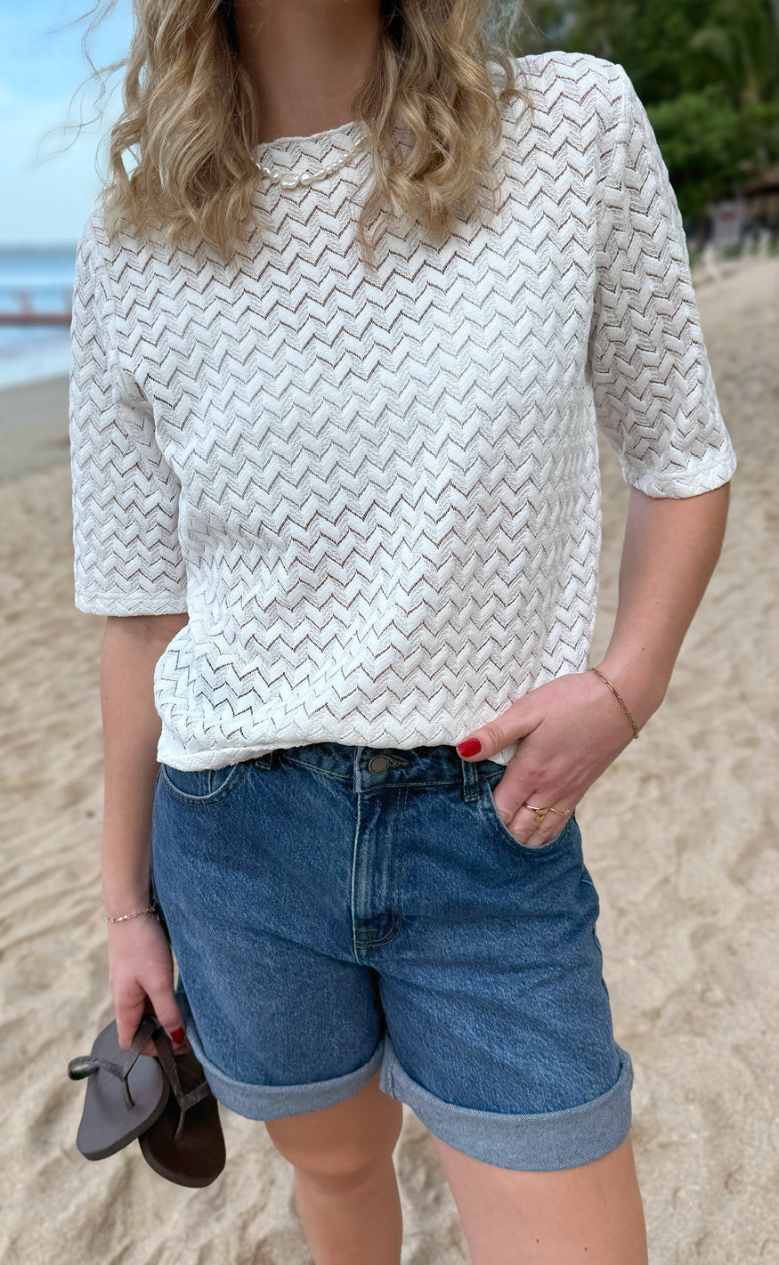 Say INA Copenhagen Bluse - Diana - White Zig Zag