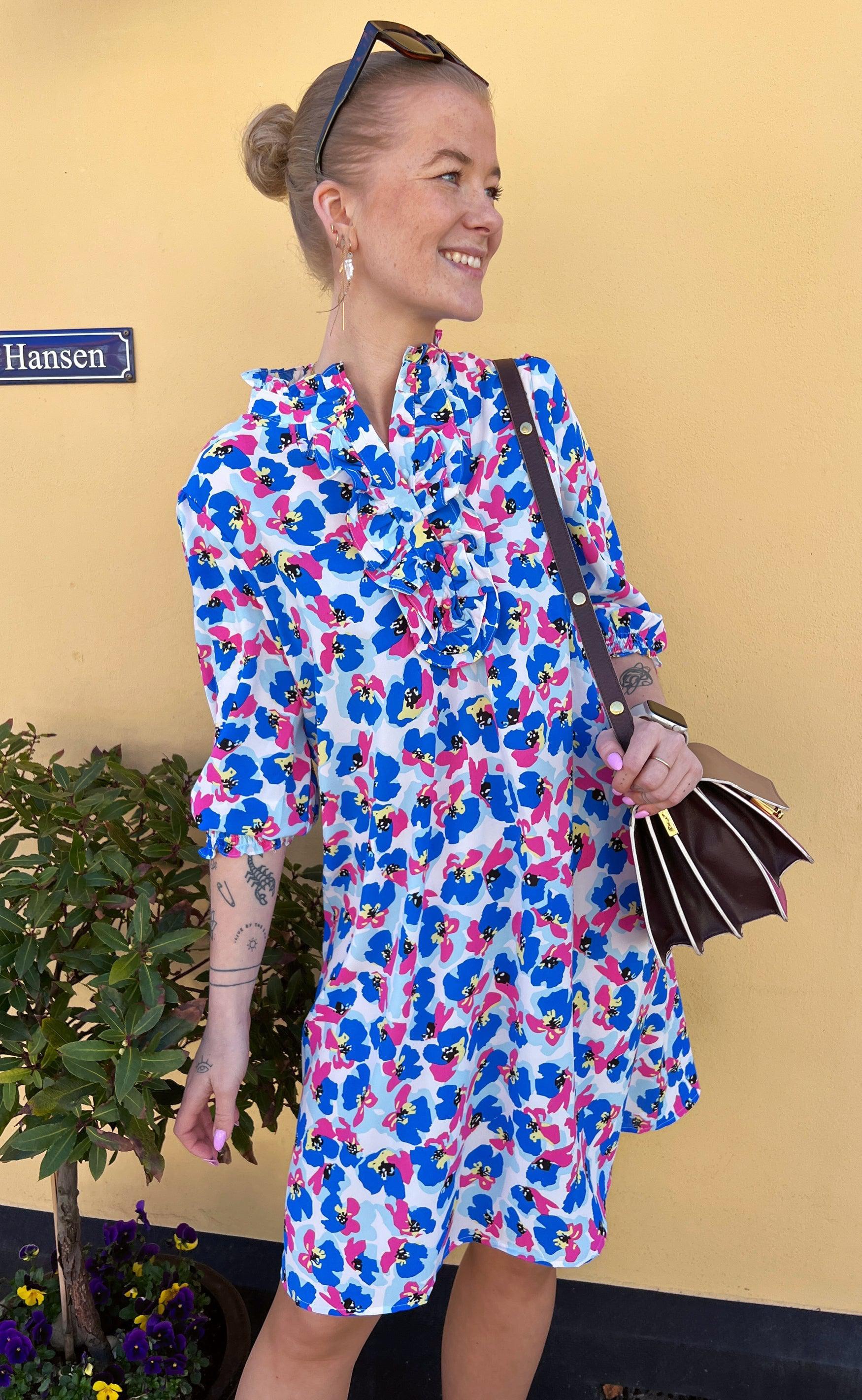 Say INA Copenhagen Kjole - Camilla - Blue Flower