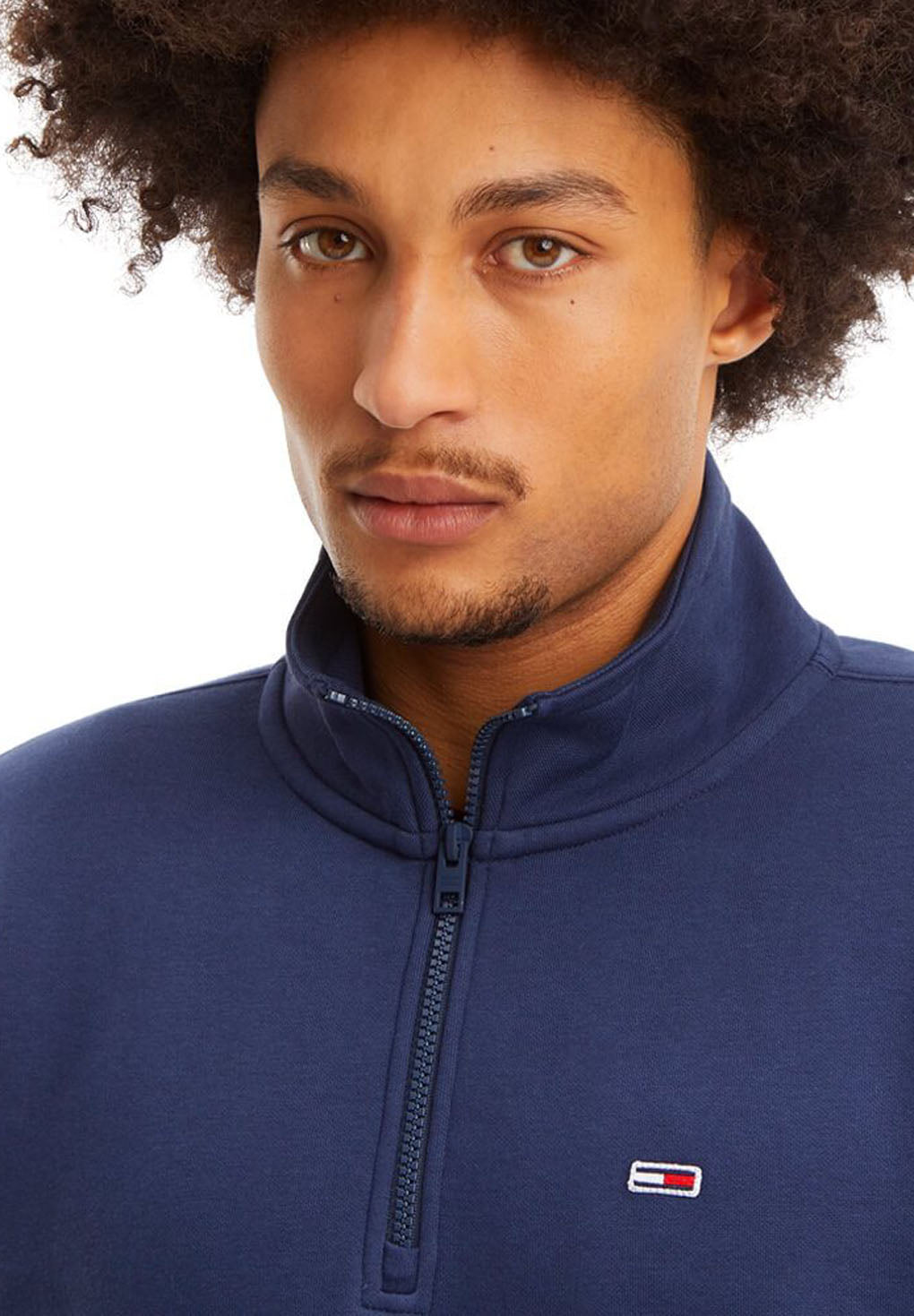 Tommy Jeans TJM Flag Patch Half Zip Sweatshirt Online salg