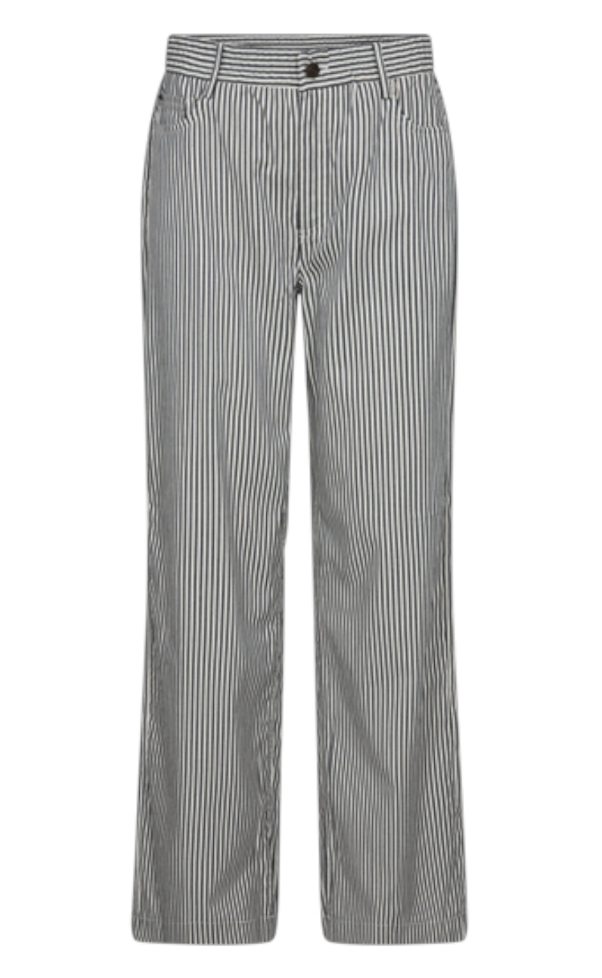 Freequent Bukser - Mella - Star Off-white w. Navy Blazer