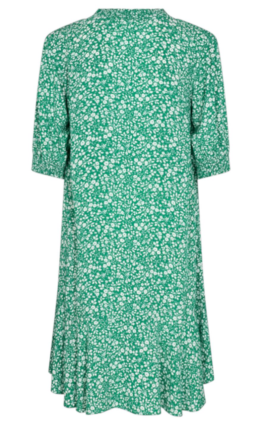 Freequent Kjole - Adney - Pepper Green W. Off White