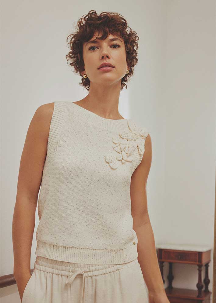 Gustav Lisel waistcoat knit 57400 Off White