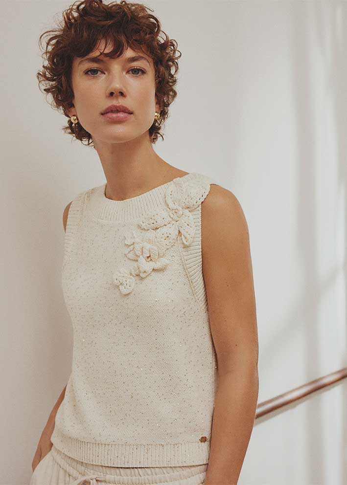 Gustav Lisel waistcoat knit 57400 Off White