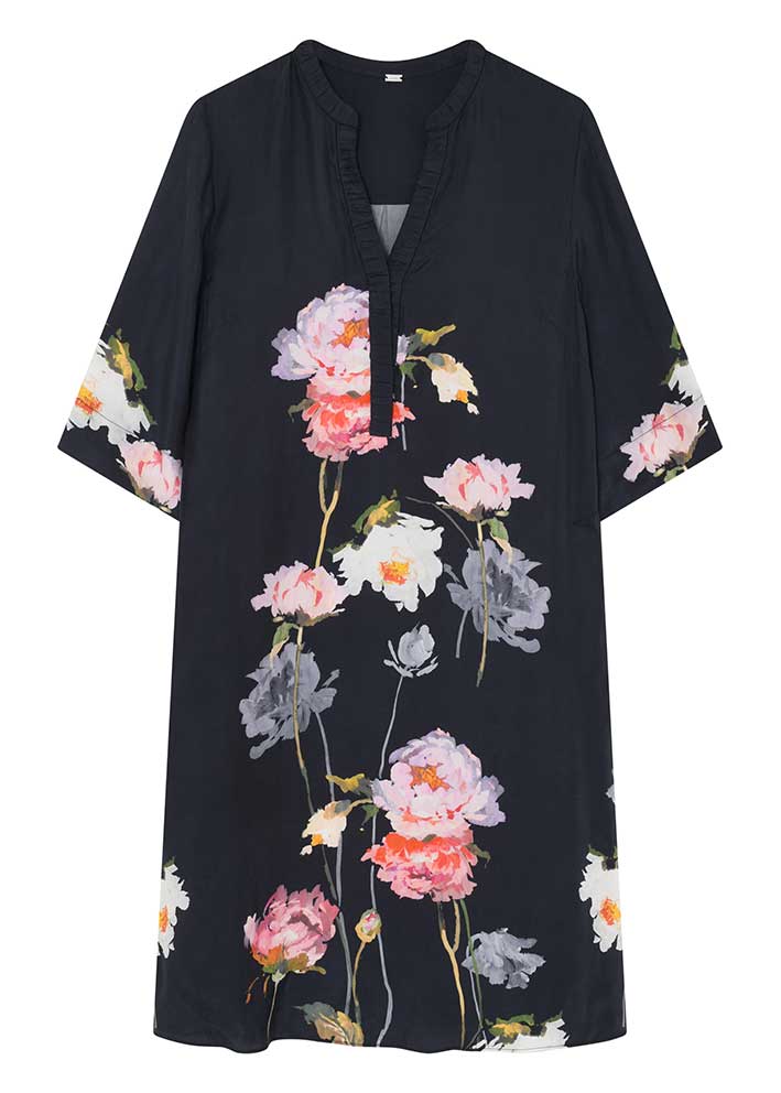 Gustav Madonna knee dress 57520 Kjole - Washed Black w. Print