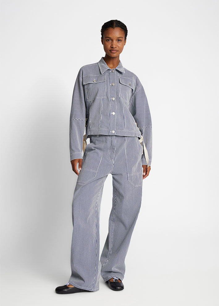 Munthe Fancie Bukser - Navy Stripe
