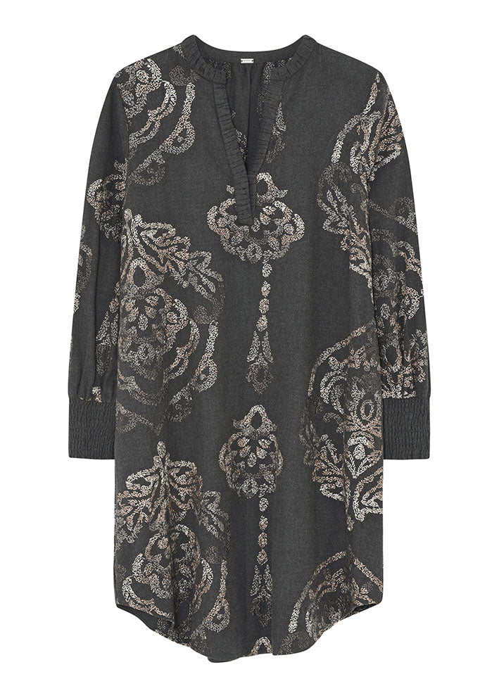Gustav Costa embroidery knee dress 55510 Kjole - Dark Grey