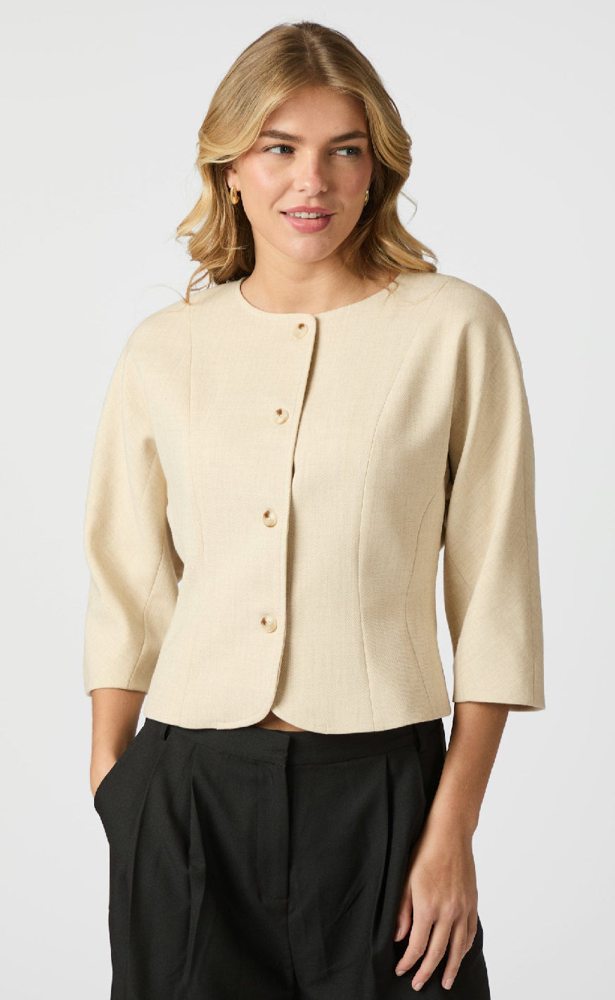 Neo Noir Jakke - Mesto - Beige Melange