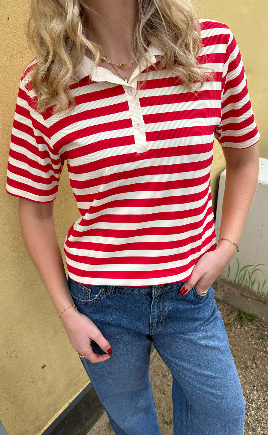 Say INA Copenhagen Polo T-Shirt - Pamela Summer - Red Striped