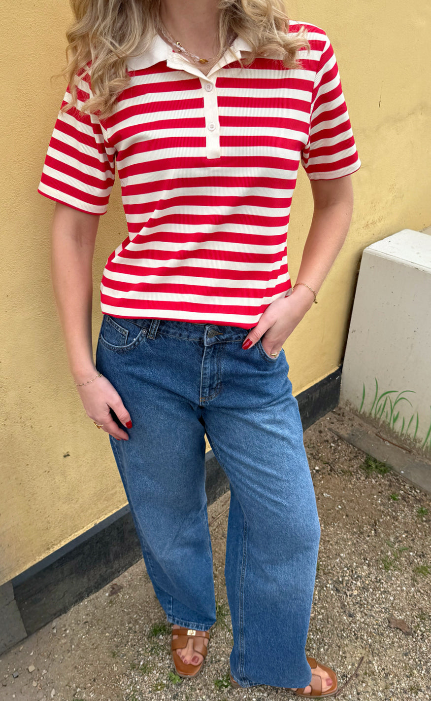 Say INA Copenhagen Polo T-Shirt - Pamela Summer - Red Striped