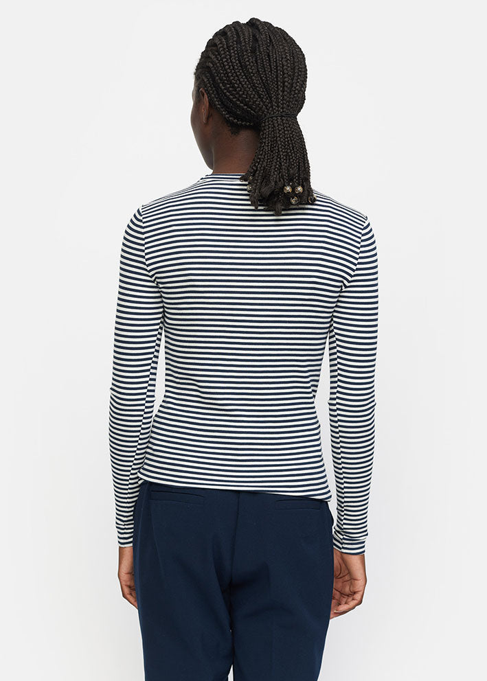 Soft Rebels Fenja Stripe O-neck Top SR124-303 Total Eclipse Blue