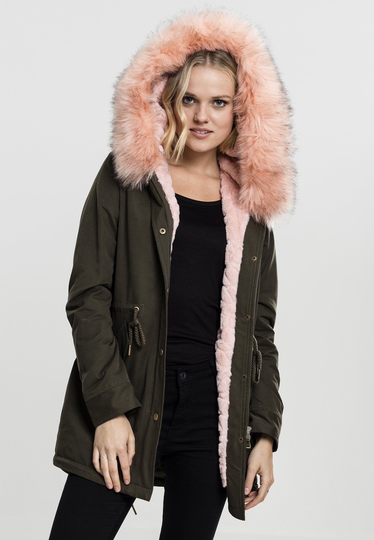 Urban Classics Ladies Peached Teddy Lined Parka