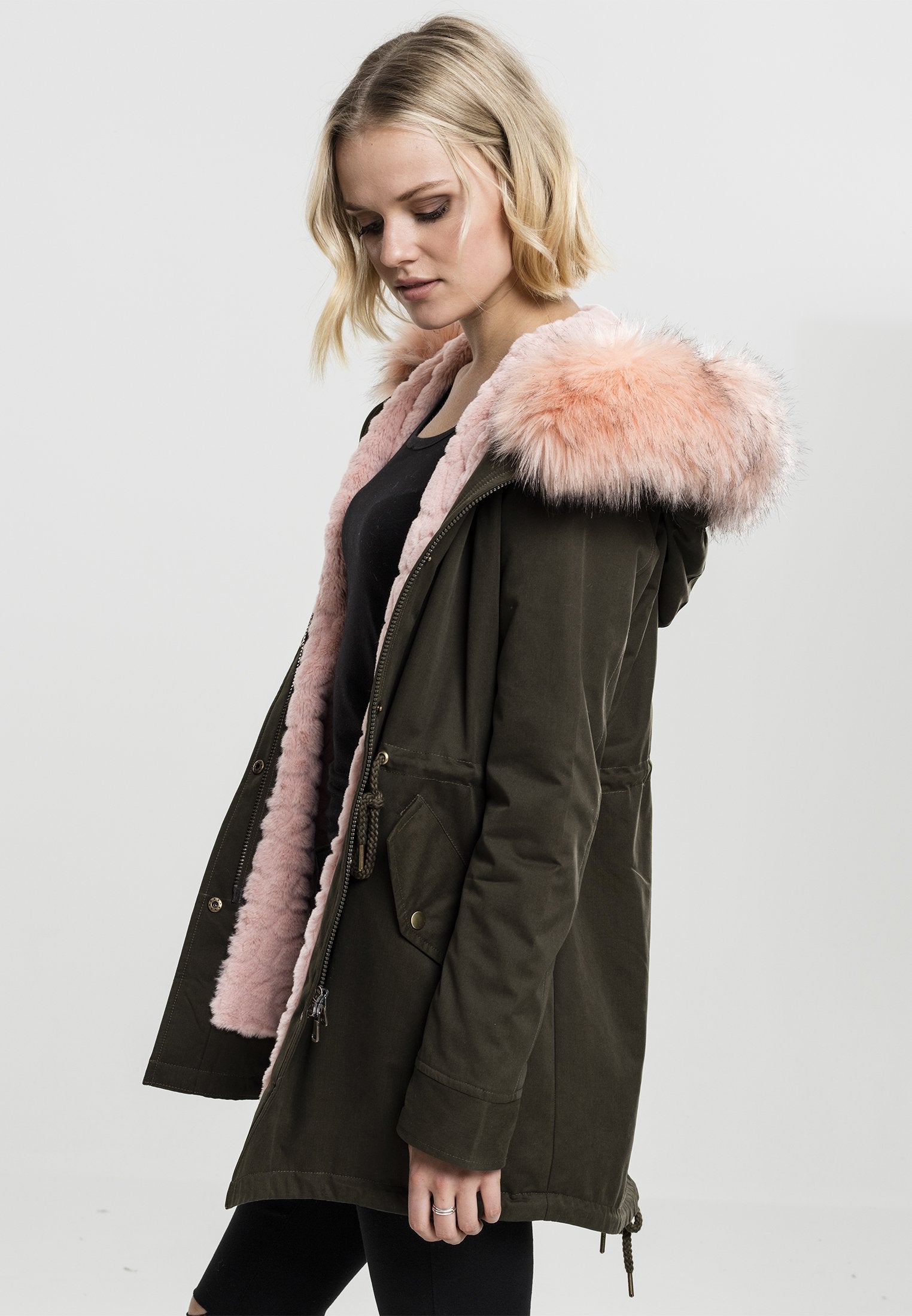 Urban Classics Ladies Peached Teddy Lined Parka