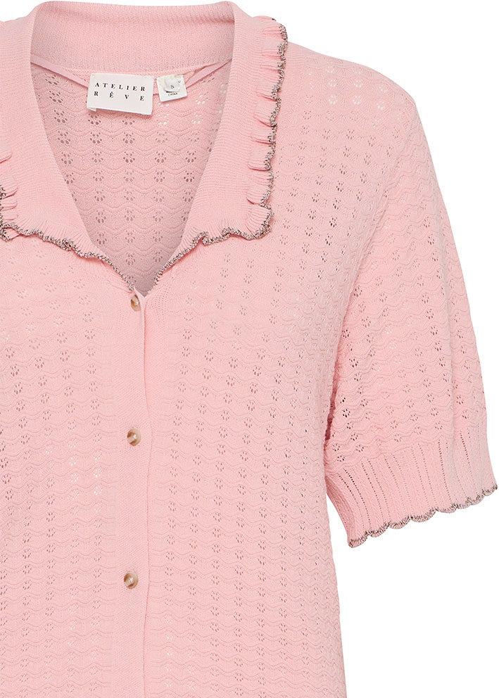 Atelier Rêve Fantino Strik Skjorte - Silver Pink