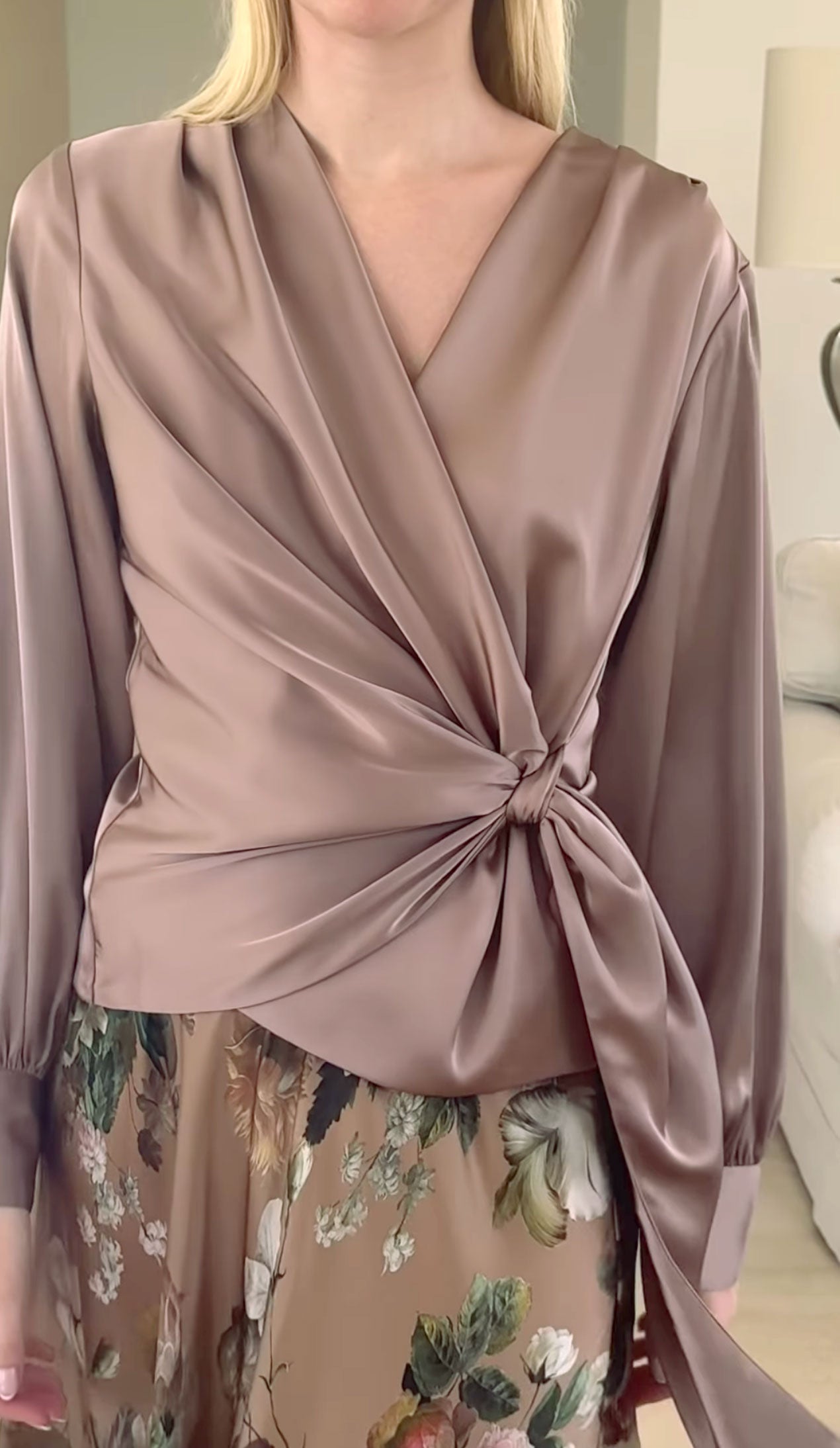 Karmamia Ines Blouse - Slå-om-bluse - Semi Rich Tan