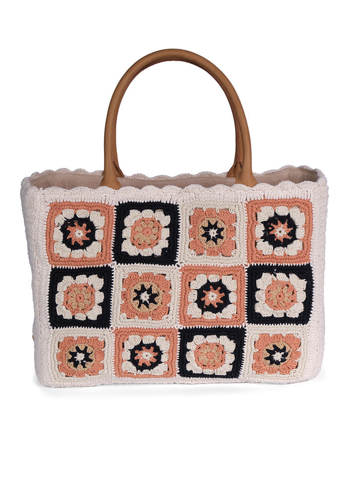 Luna Moon Las Dalias Mid Tote - Sandstone