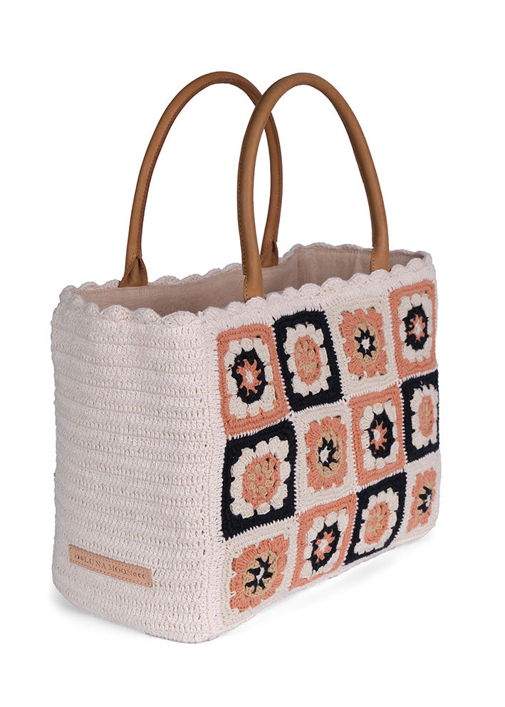 Luna Moon Las Dalias Mid Tote - Sandstone
