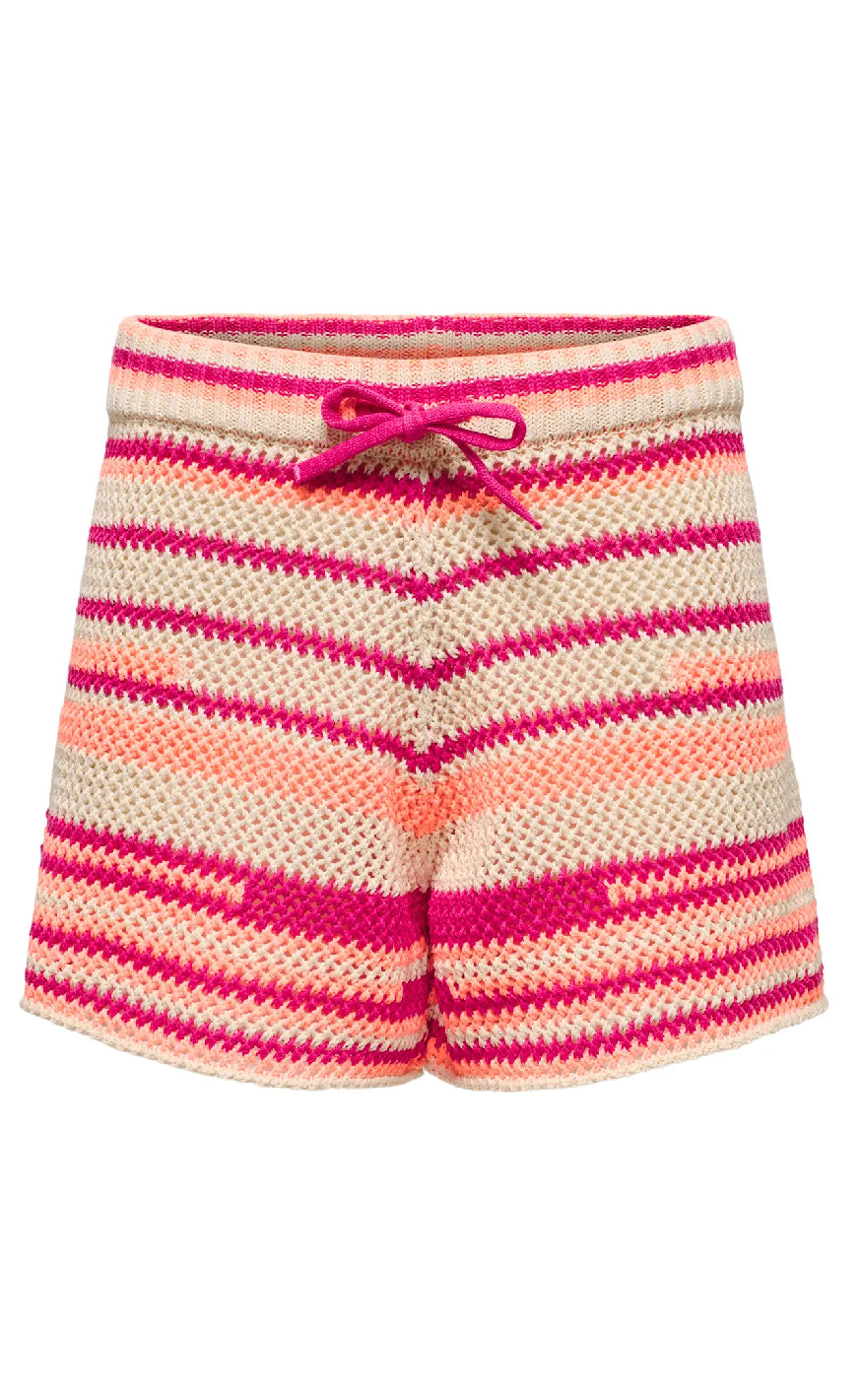 ONLY Shorts - Merida Life - Fuchsia Fedora Ecru/Papaya Punch