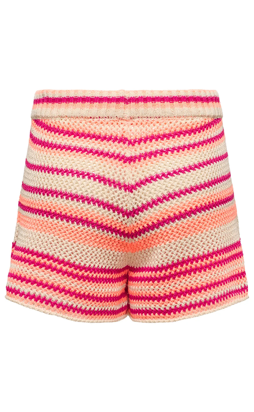 ONLY Shorts - Merida Life - Fuchsia Fedora Ecru/Papaya Punch