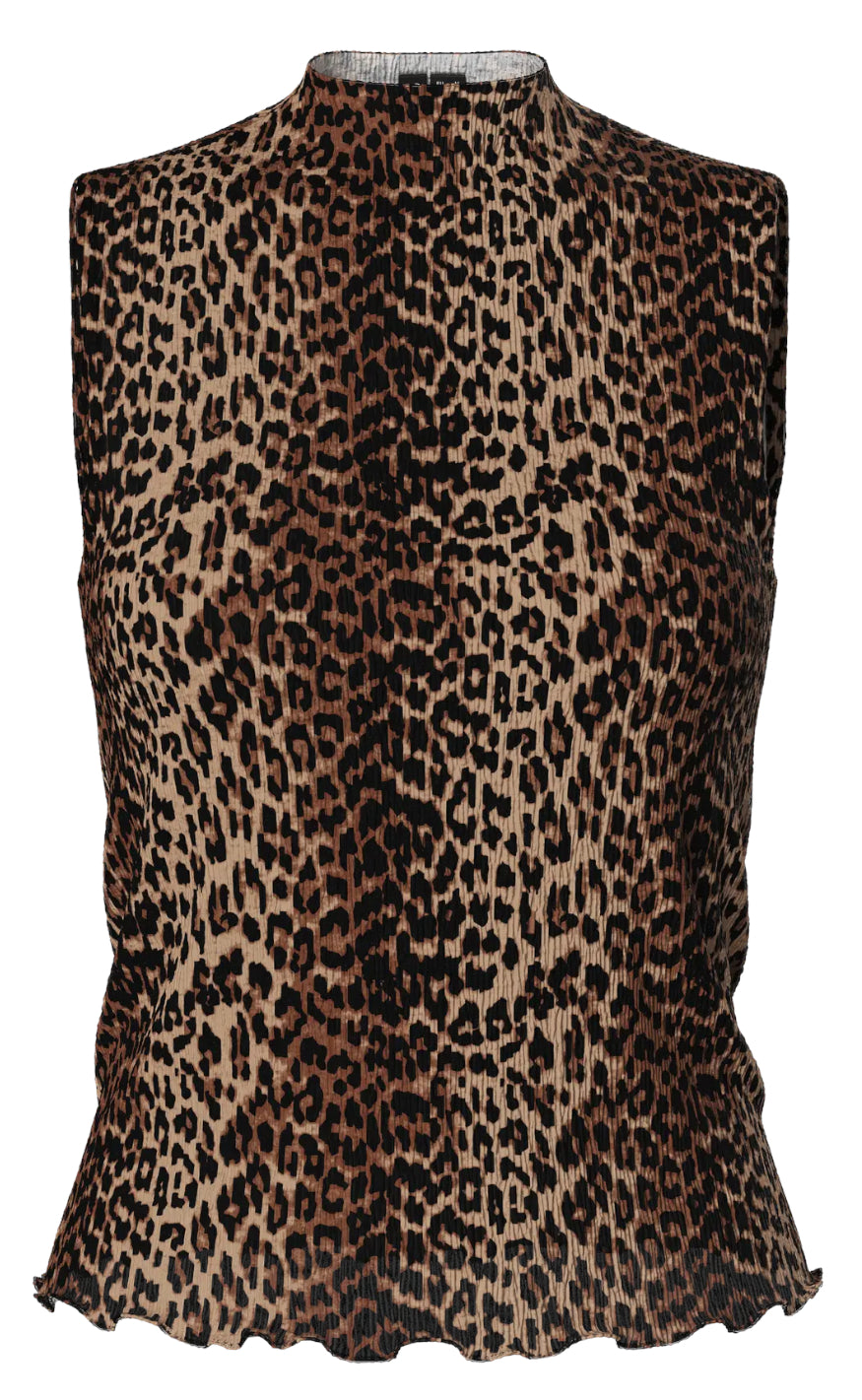 Pieces Top - Flora - Black Leo Hot på udsalg