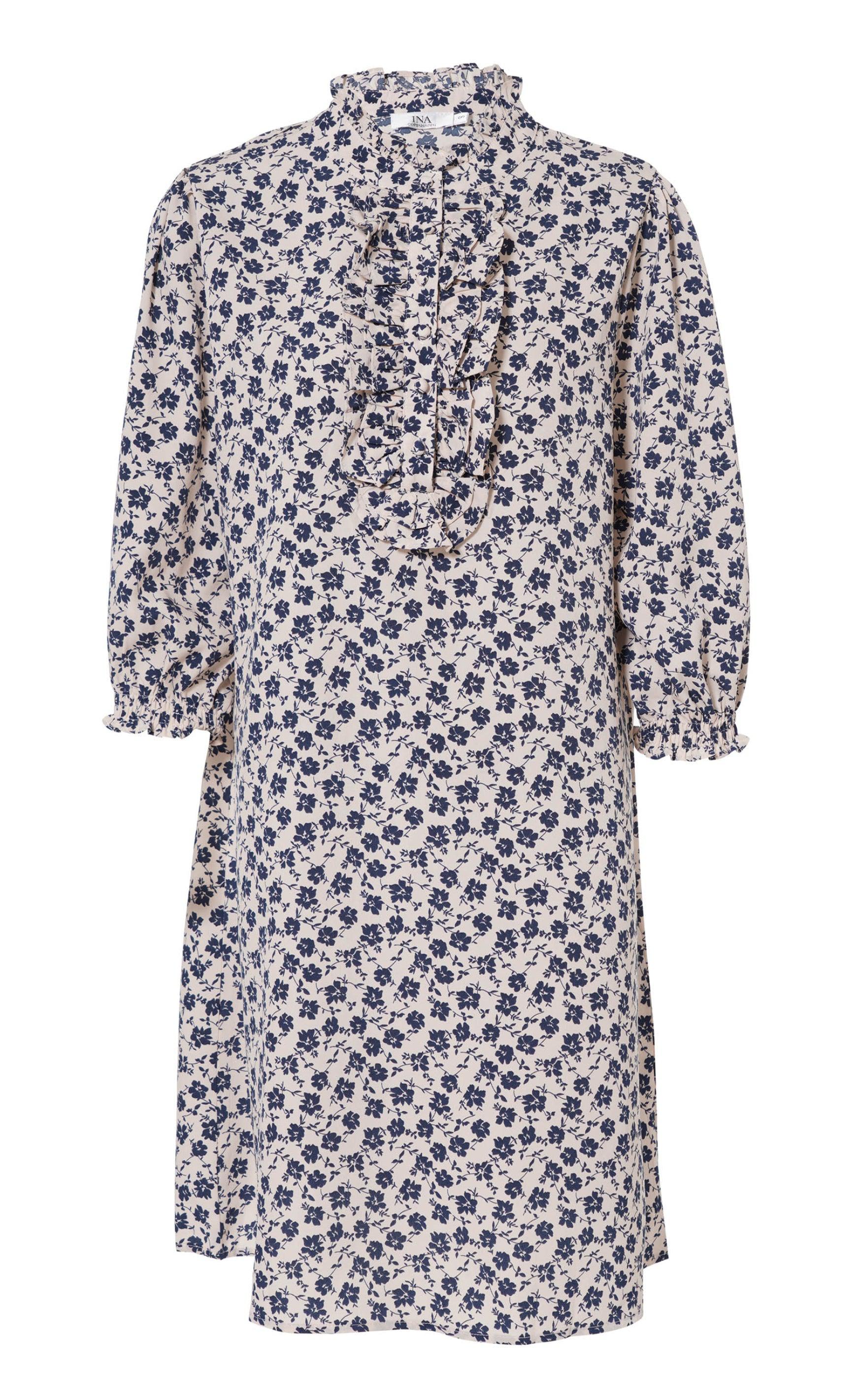 Say INA Copenhagen Kjole - Camilla - White/Blue Flower