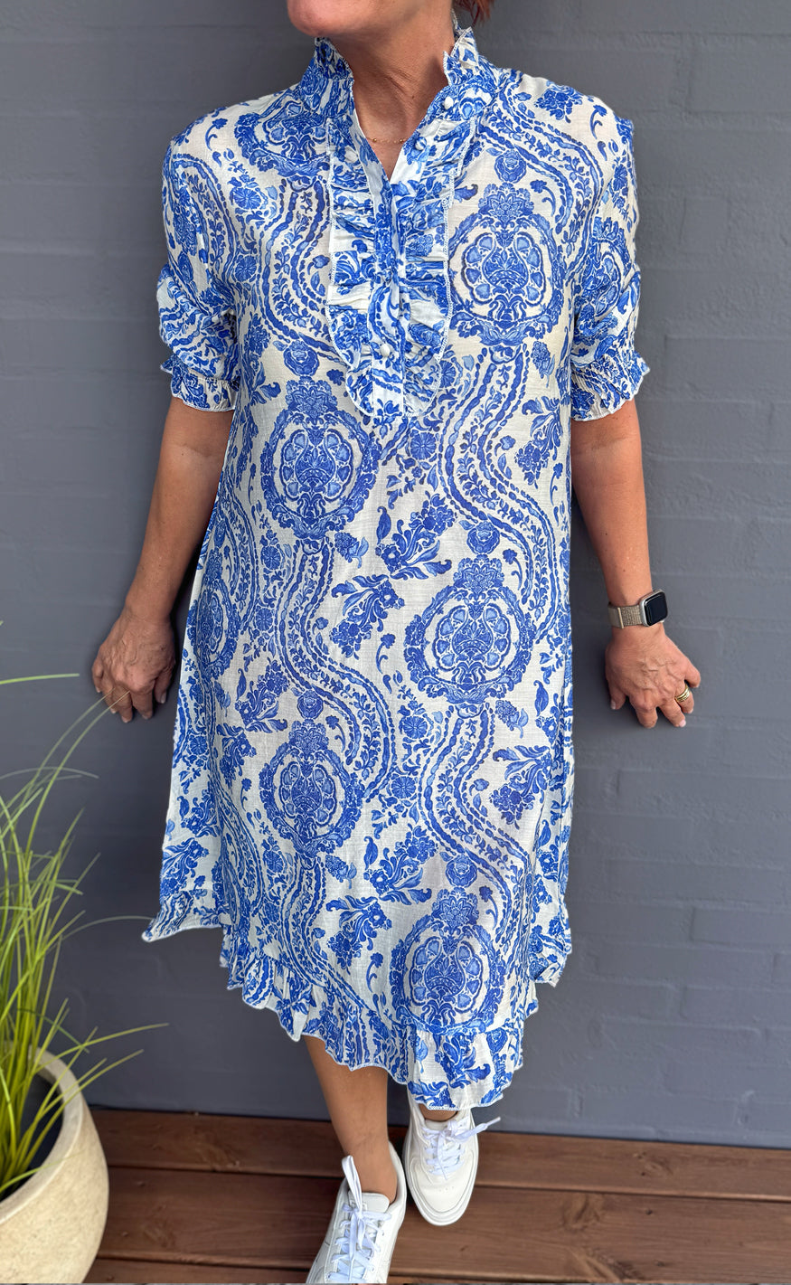 Say INA Copenhagen Kjole - Philine - Blue Paisley