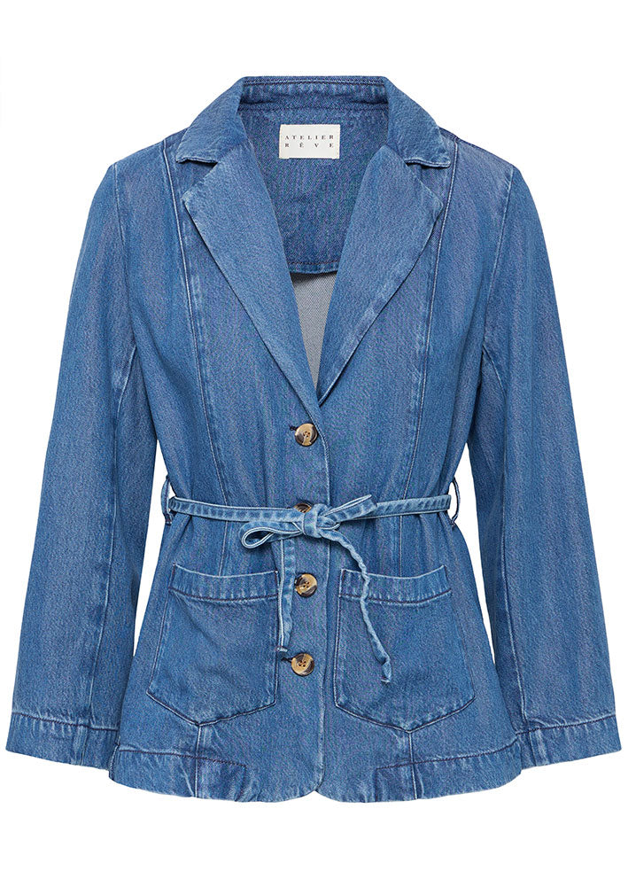 Atelier Rêve Risle Blazer - Medium blue denim