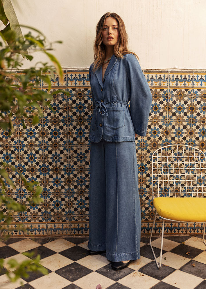 Atelier Rêve Risle Blazer - Medium blue denim