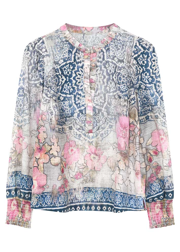 Gustav Neomi Bluse 56624 Rose flower w. navy print Udsalg