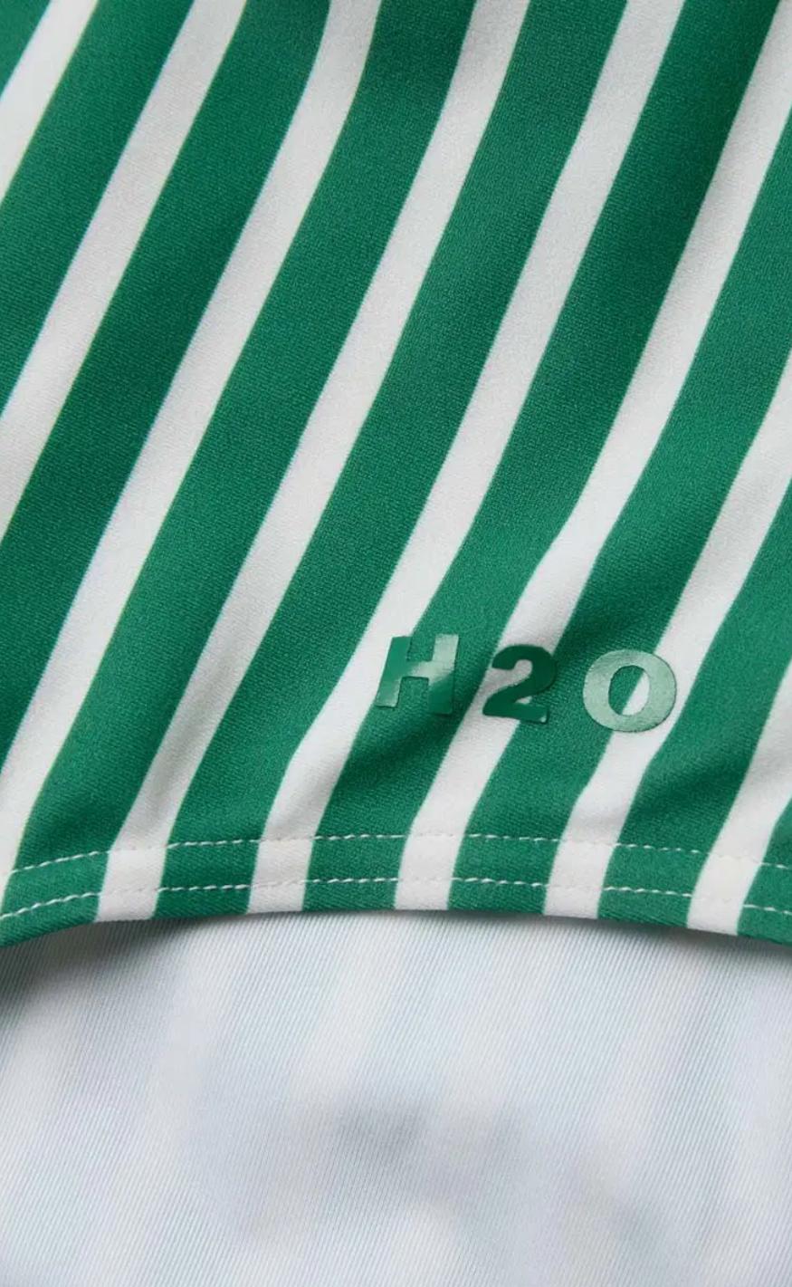 H2O Badedragt - Stripe Swim - Posy Green