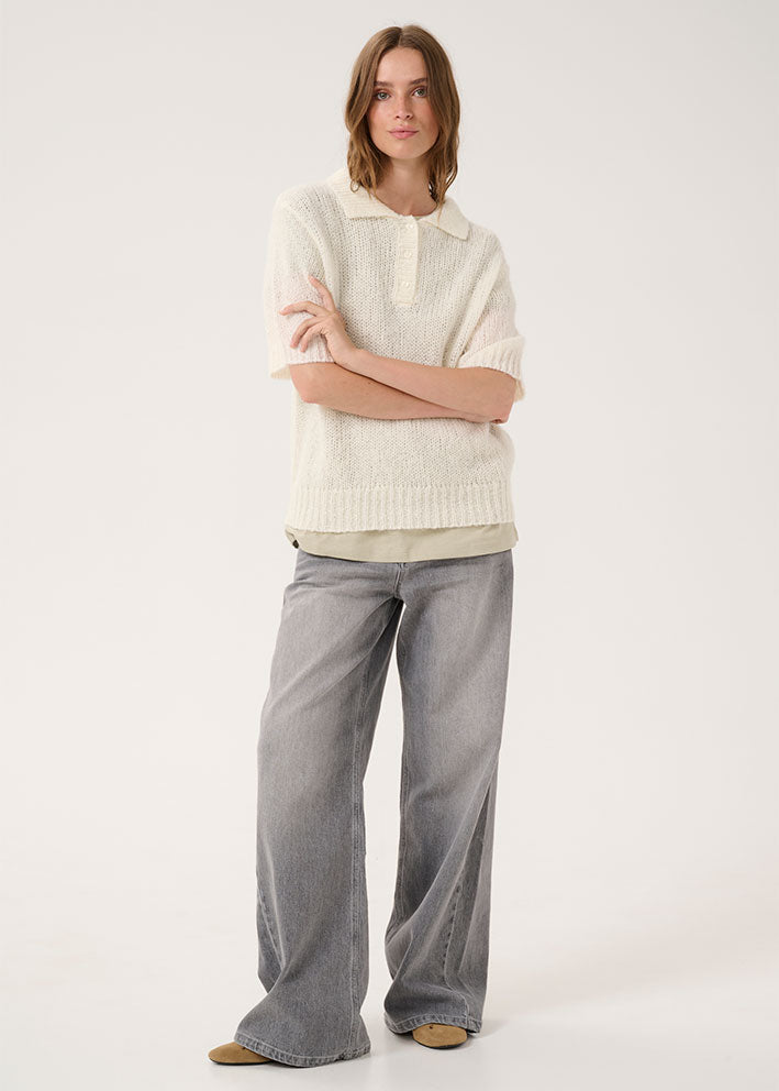 My Essential Wardrobe Lingo Polo Blouse - Snow White
