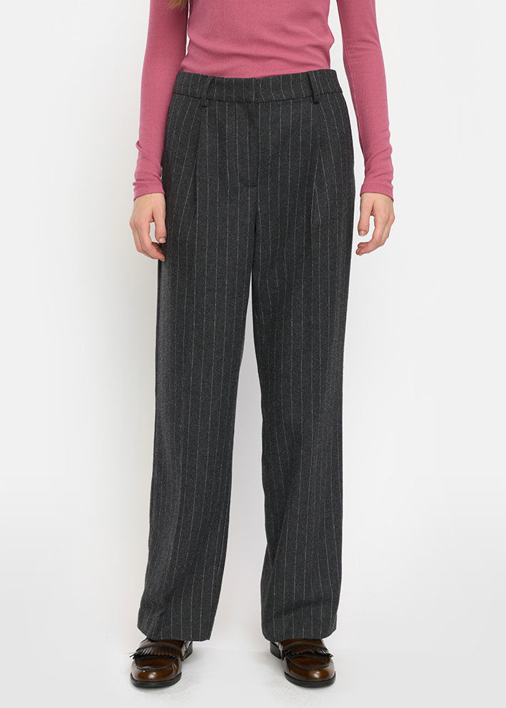 Soft Rebels Emery Loose pant SR624-718 Dark Grey Melange
