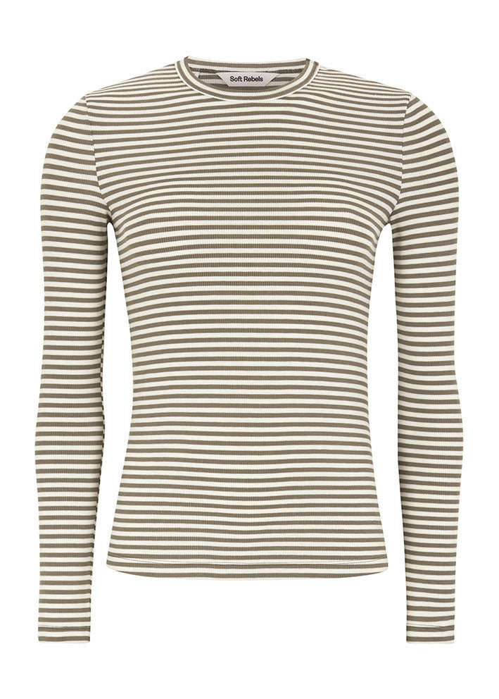 Soft Rebels Fenja Stripe O-neck Top SR124-303 Vetiver
