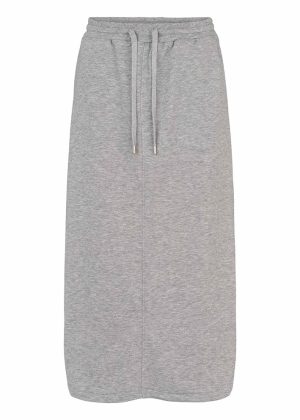 Soft Rebels Rowen Sweat Nederdel SR225-304 Light Grey Melange Hot på udsalg