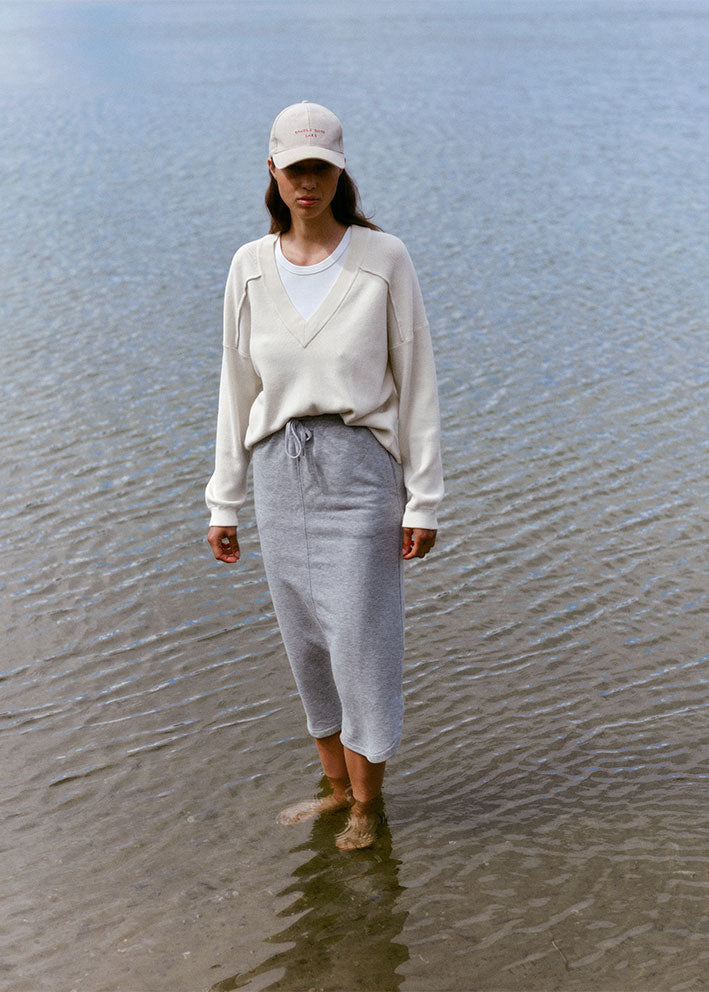 Soft Rebels Rowen Sweat Nederdel SR225-304 Light Grey Melange Hot på udsalg
