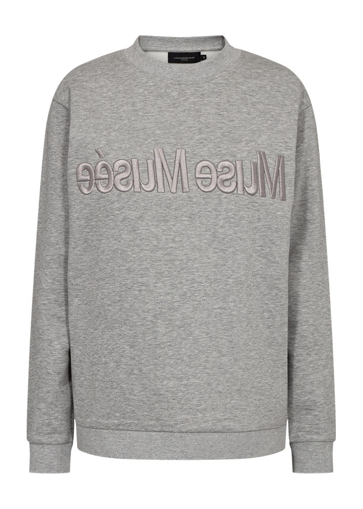 Copenhagen Muse Eva Sweatshirt with logo - Grey Melange Hot på udsalg