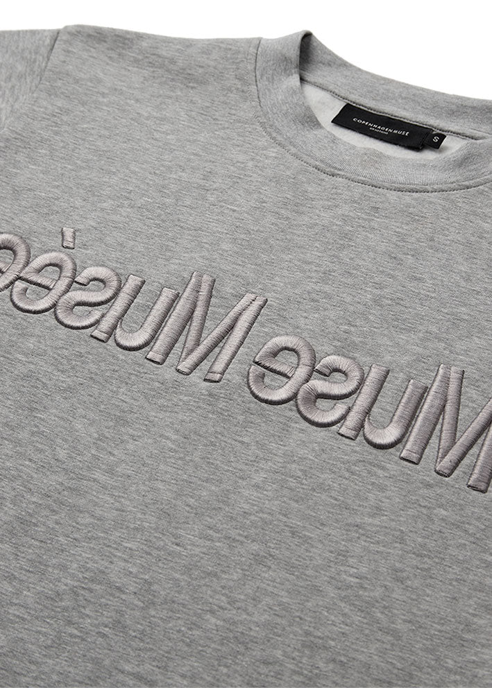 Copenhagen Muse Eva Sweatshirt with logo - Grey Melange Hot på udsalg