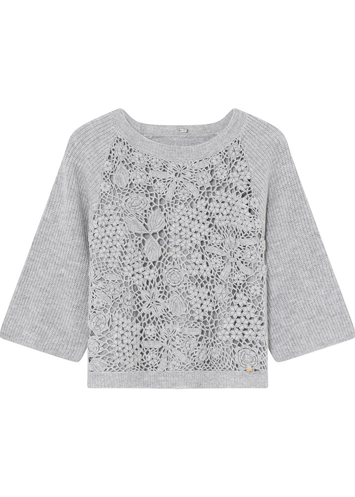 Gustav Maddie short knit cape 52404 Steel Levere