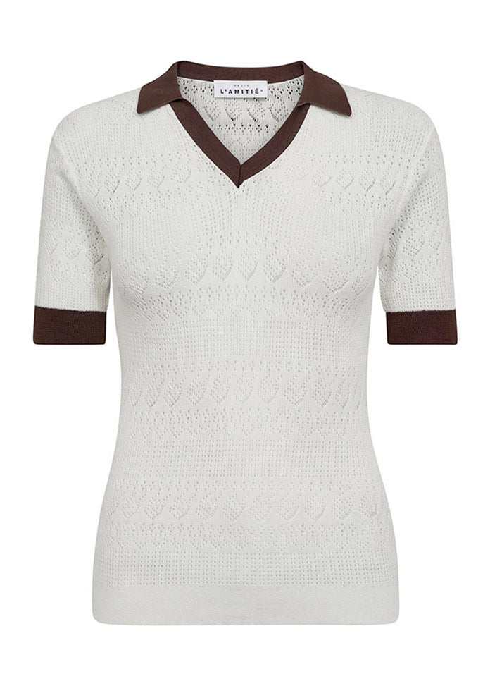 Haute L'amitié Pointelle Team Knit Polo - Off-white Online salg