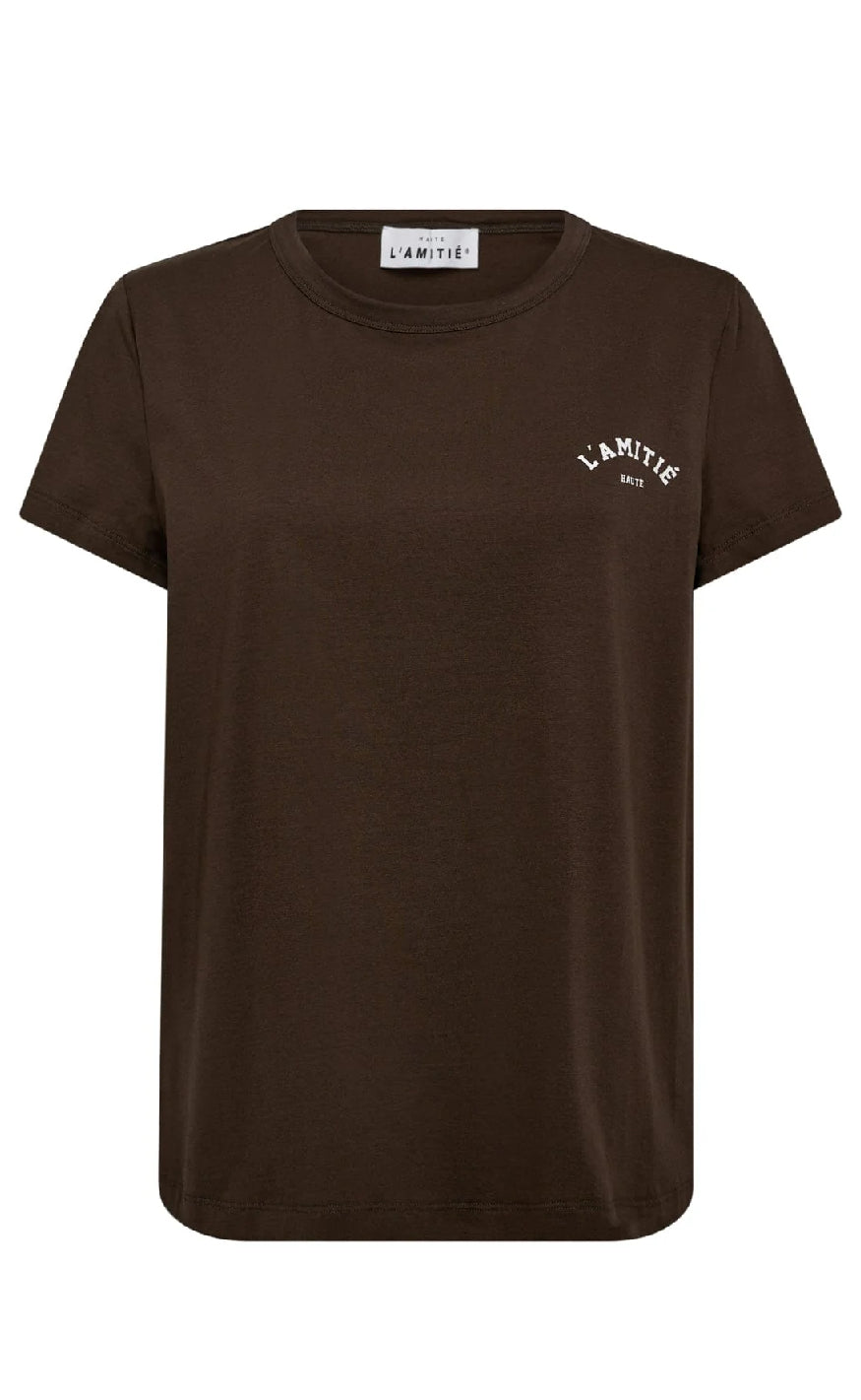 Haute L'Amitié T-Shirt - Mini Curve Logo - Mocca