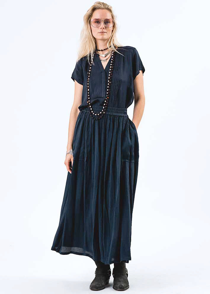 Lollys Laundry Akane Maxi Skirt - Dark Blue Mode