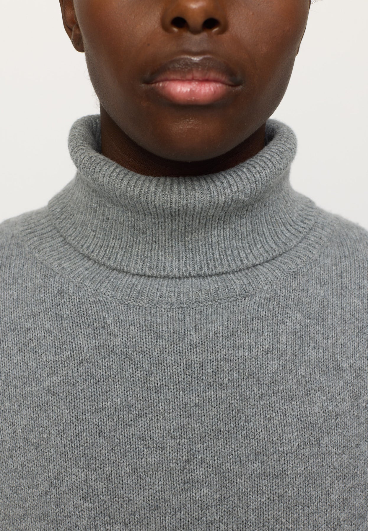 Soft Rebel Luni Rullekrave Strik SR424-200 Medium grey melange Hot på udsalg