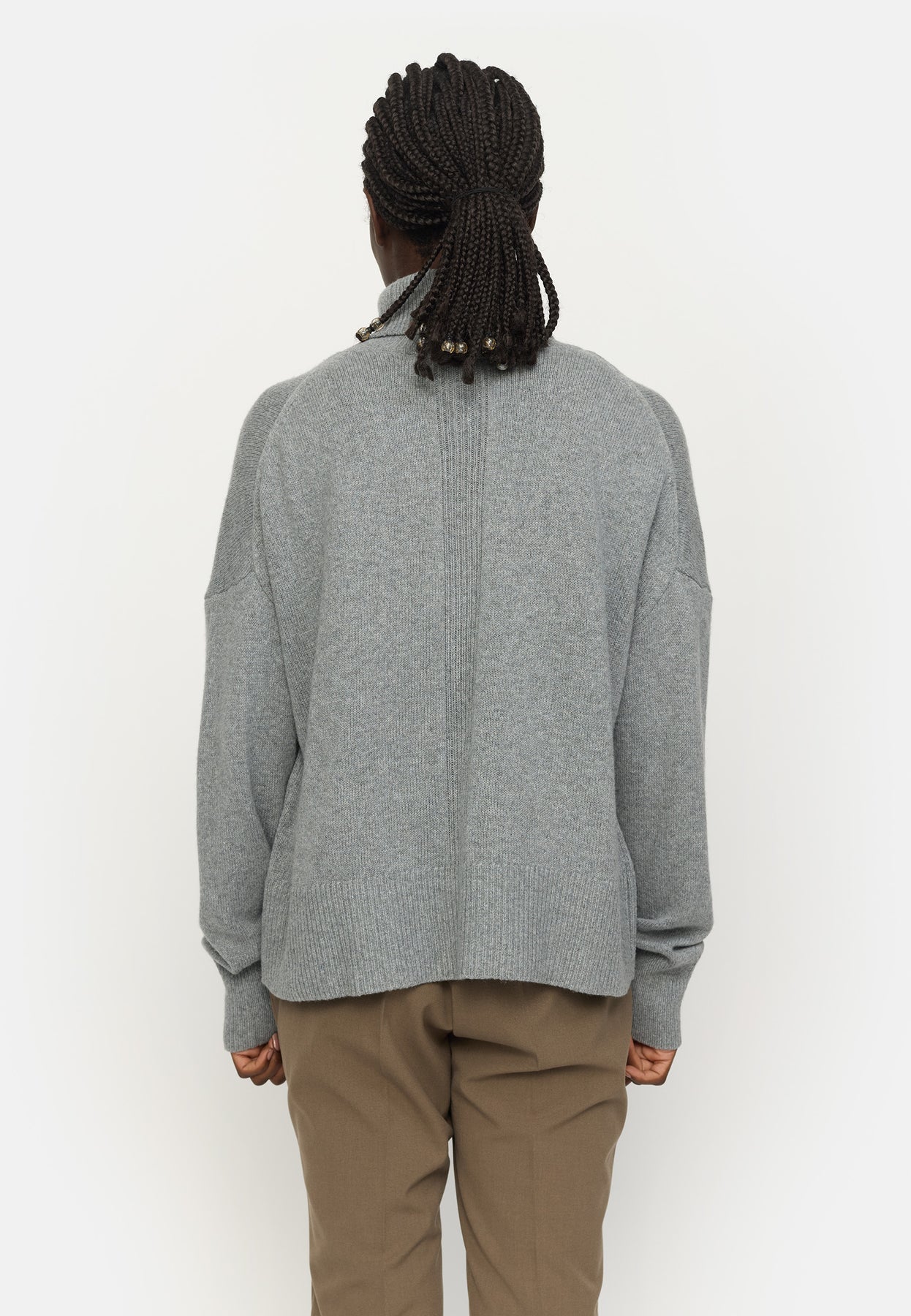Soft Rebel Luni Rullekrave Strik SR424-200 Medium grey melange Hot på udsalg